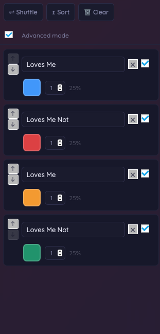 Advance Mode in Spin wheel creator
