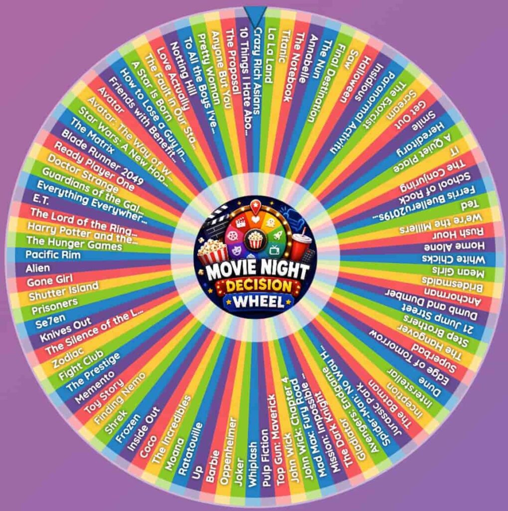 movie night decision wheel